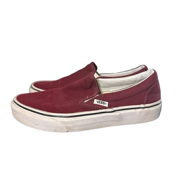 Red Vans slip ons / Maroon Vans slip ons - Image 4