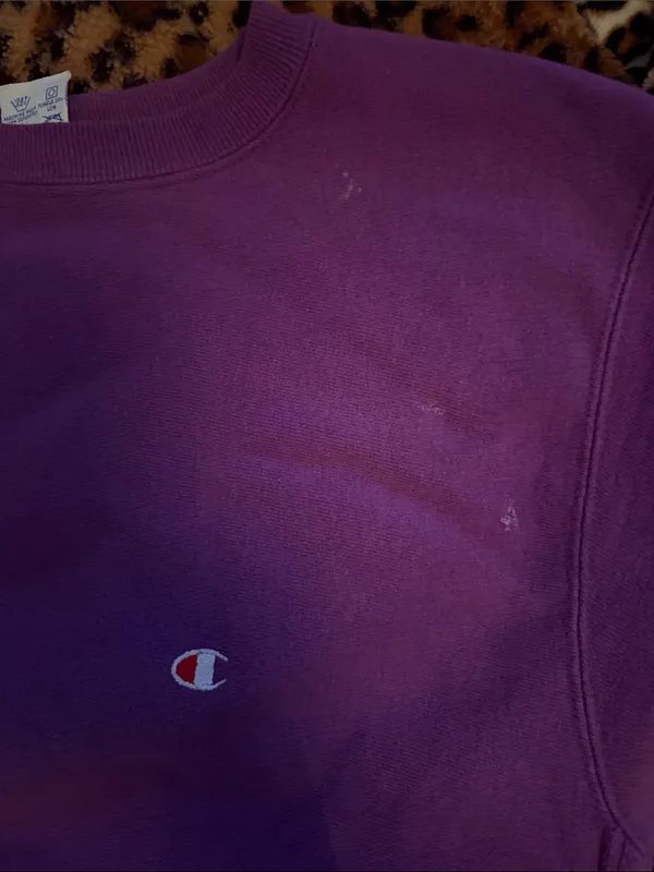 💜😍🔥 Most Amazing Vintage Oversized Champion Purple Crewneck Sweatshirt - Image 7