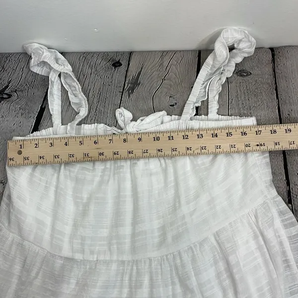 Altar’d State White Ruffled Strap Tired Dress cotton size Large - Image 9