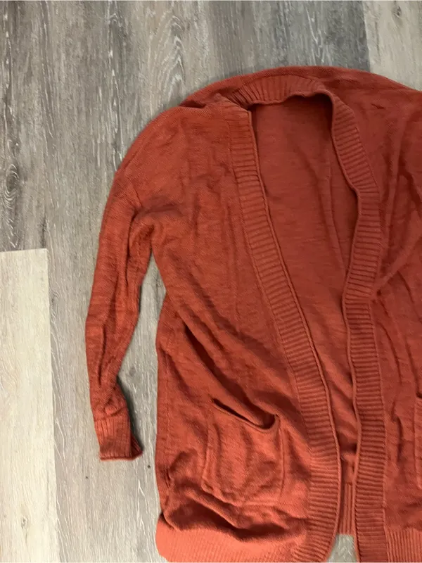Sonoma Knit Cardigan Womens Small Terracotta Longline Open Front Sweater - Image 5