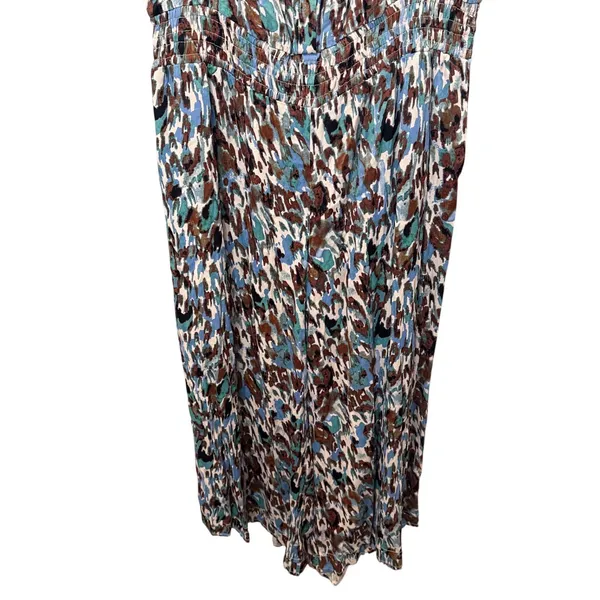 Anthropologie Somerset Jumpsuit Abstract Wide Leg Smocked Waist Plus Size 1X - Image 4