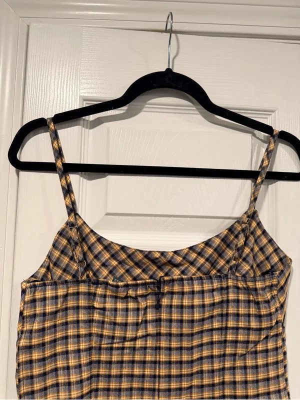 NWT Wild Fable Size S Navy Plaid Fitted Stretch Mini Dress Spaghetti Strap Y2K - Image 8