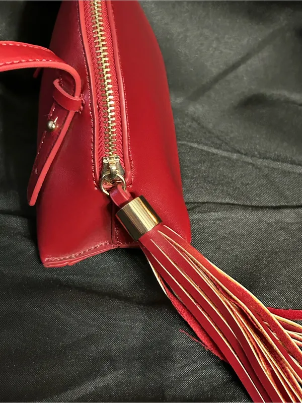 Forever 21 Women’s Red Crossbody Shoulder Tassel Bag - Image 10