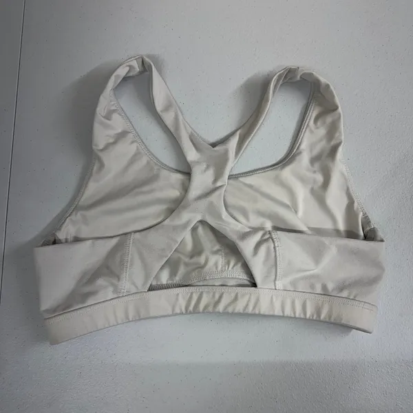 DSG‎ adult white racerback stretch non-padded active athletic sports bra medium - Image 5
