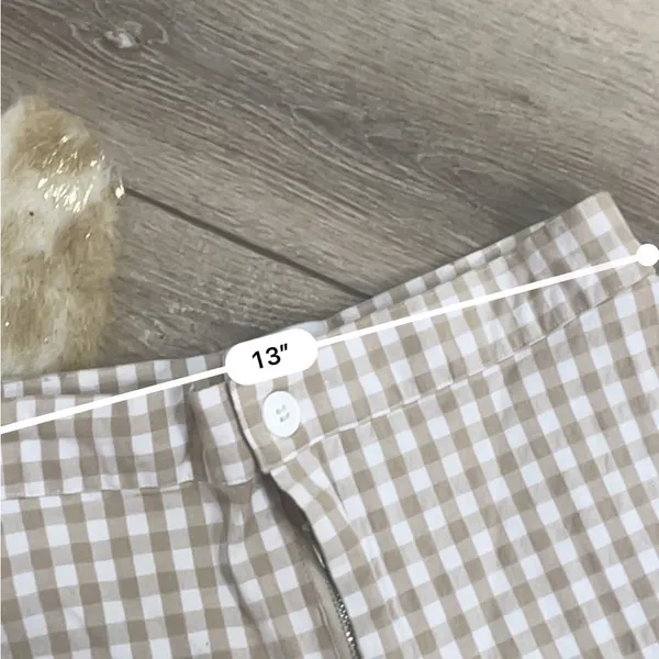 Urban outfitters tan white gingham pants - Image 3