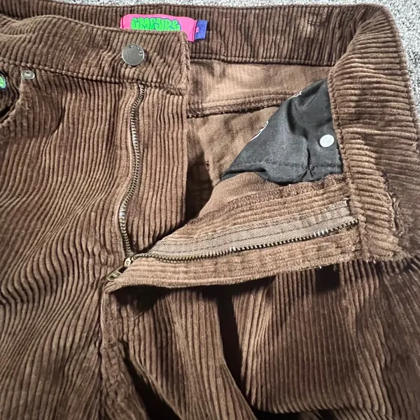 Empyre Tori Corduroy Pants Women 2 Brown Straight Leg Skate Streetwear Cotton - Image 8
