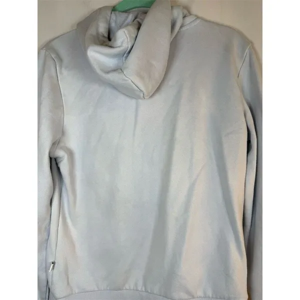PUMA Essentials Logo Pullover Hoodie Women’s M Light Blue Fleece Lined - Image 10