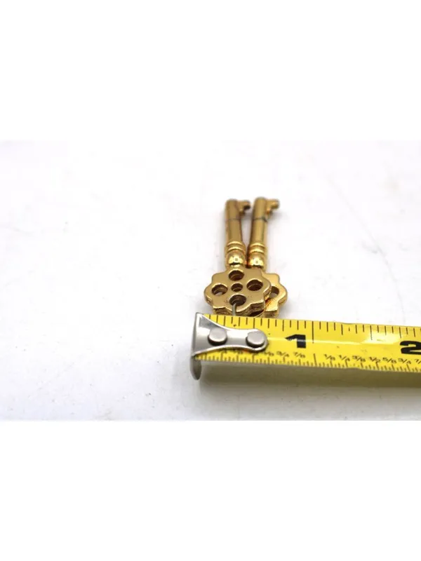 Set 2 Vintage Skeleton Keys Charms Floral Cutout Design 2.5" Zipper Pulls Decor - Image 7