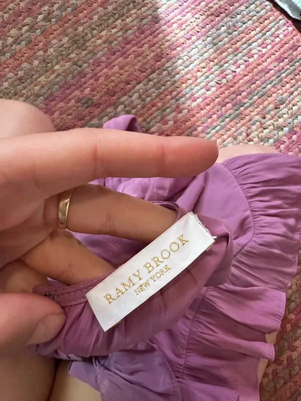 Ramy Brook Purple Whip Stitch Ruffle Mini Dress - Image 2