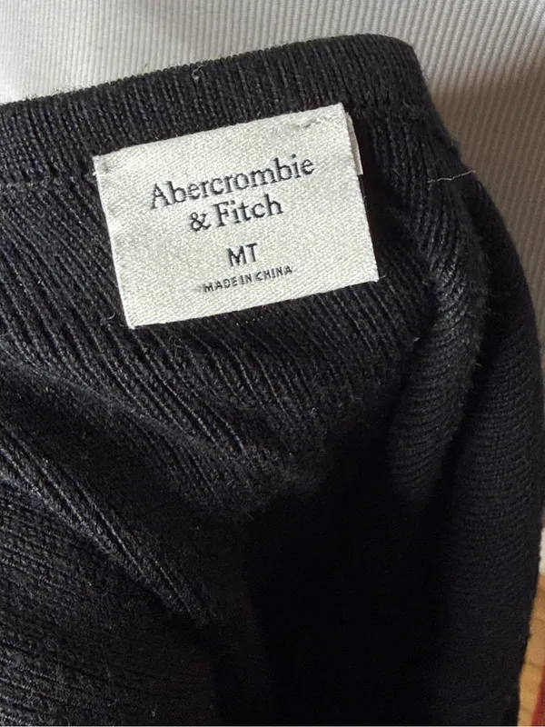 Abercrombie Black Elevated Rib Knit Cross Strap Mini Dress - Image 4