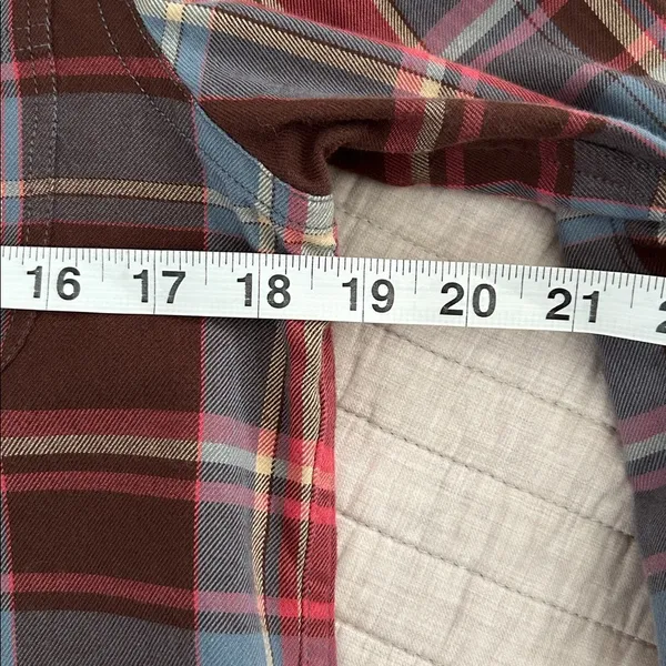 Ralph Lauren, brown blue rose plaid button-down, cotton western shirt S​​ - Image 11