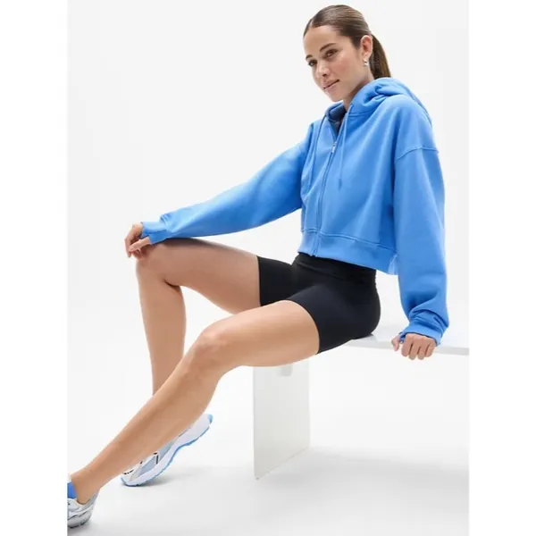 Athleta M Forever Fleece Ultra Crop Cornflower Blue Medium - Image 4