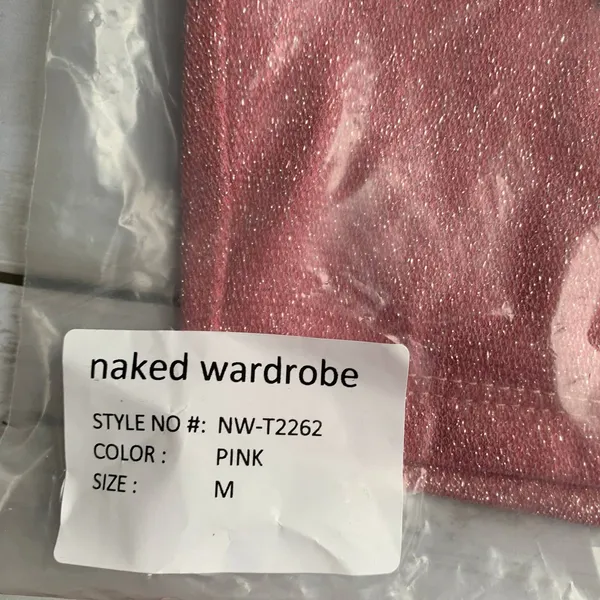 NWT Naked Wardrobe On the Glow‎ Long Sleeve Turtleneck Crop Top in Pink - Image 6