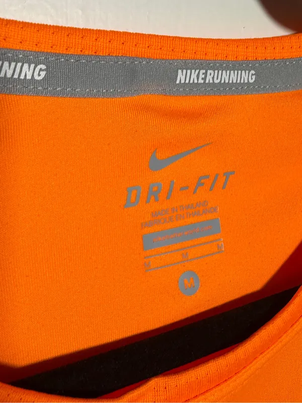 Nike Running Dri-FIT Women's Short Sleeve Performance Top - Orange Medium - Image 3