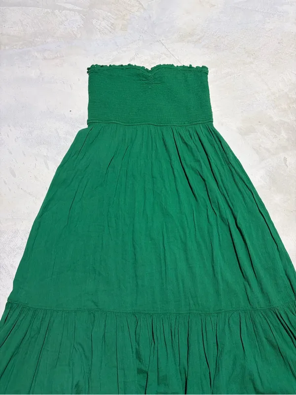 Aerie Green Strapless smocked sun dress large - Image 2