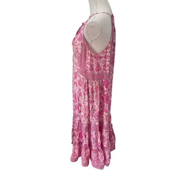 Rebecca Taylor Dreamweaver Print Silk Midi Dress Pink 8 - Image 4