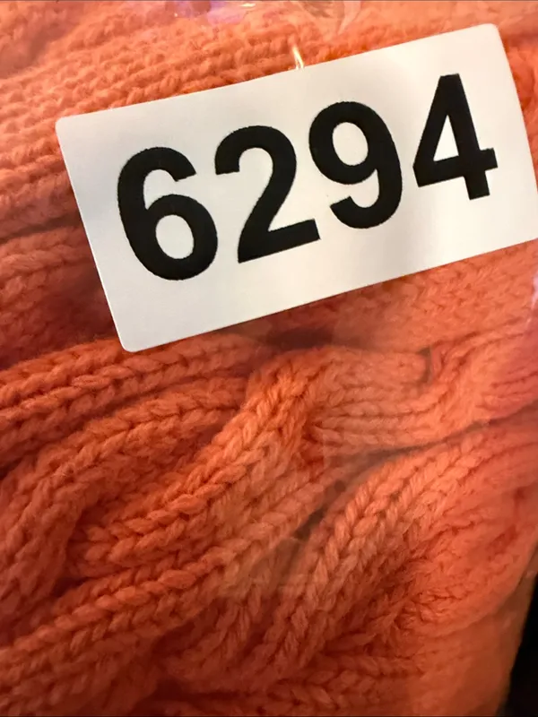 Vintage Ralph Lauren Cable Knit Sweater Orange‎ Crew Neck Size Medium Petite - Image 6