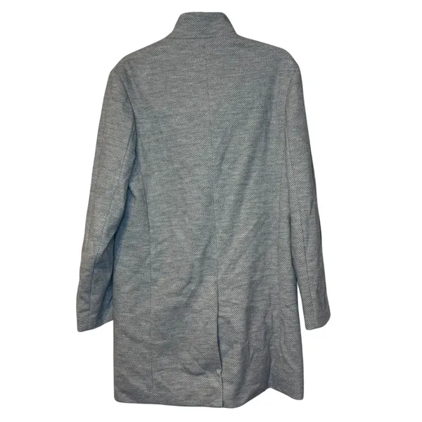 Zara Womens Coat  Button Up Lined Structured Stretchy Striped Gray Preppy Small - Image 9