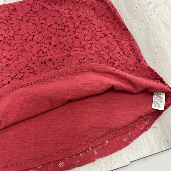 American Eagle Pink Floral Lace Tank Top L Boho Romantic Back Zip Festival Y2K - Image 7