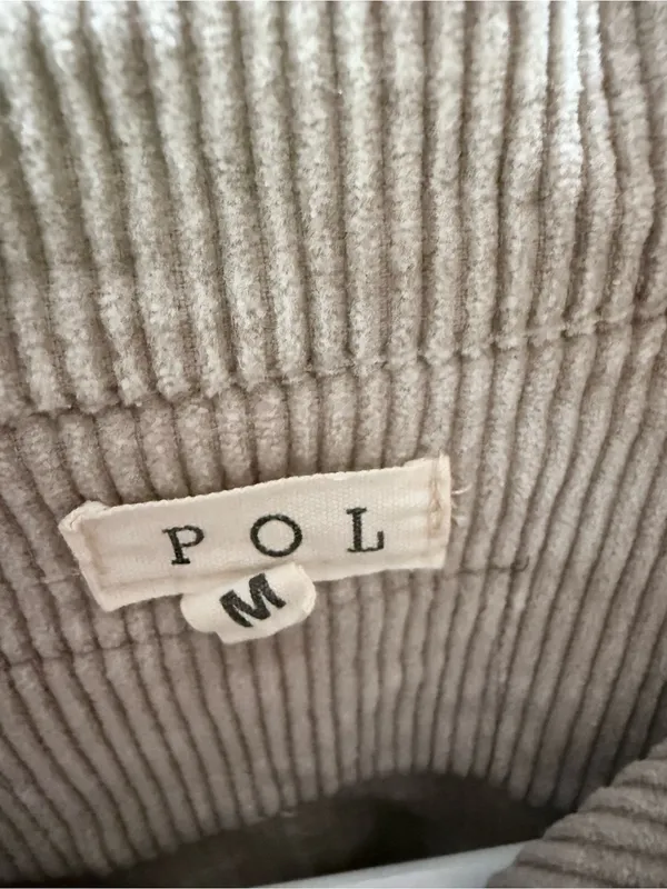 POL Cropped Corduroy Jacket in Taupe - Image 5