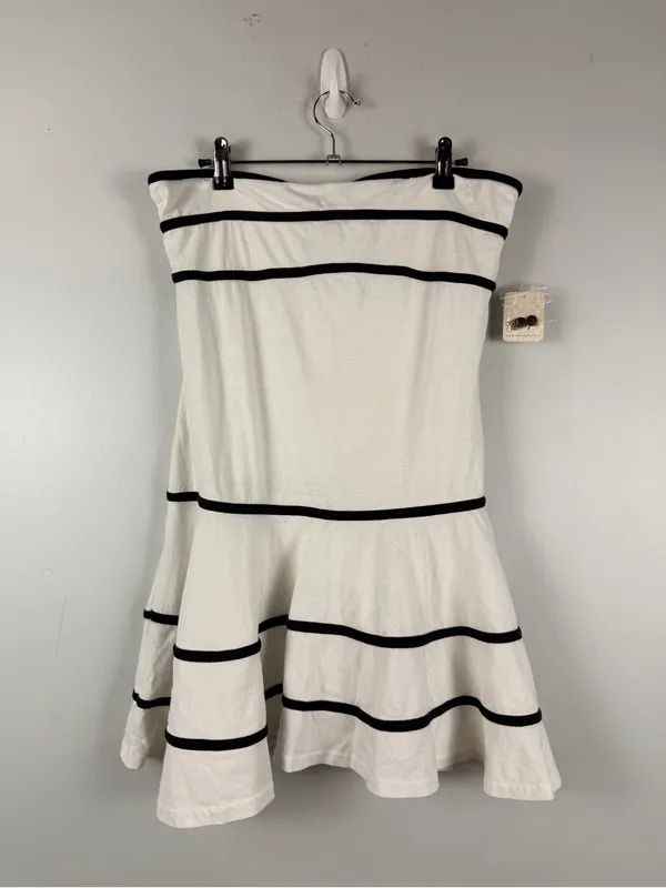New free people ravine mini dress white ivory black strapless size medium - Image 3