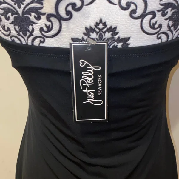 NWT!! Just Polly New York Sexy Strapless Black Mini Dress Size Large Y2K - Image 8