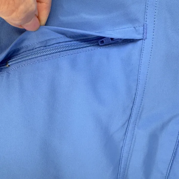 Adidas Track Jacket Women’s Large Light Blue Full Zip Up Running 3 Stripes - Image 5