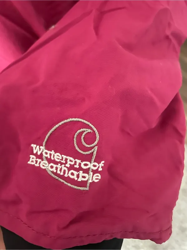 Carhartt Pink Waterproof Breathable Rain Jacket Women’s Large - Image 4