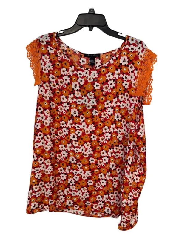 Floral nwt size 2x Orange Crochet-Sleeve top for Women - Image 2
