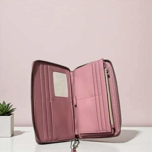 Steve Madden Pink Zip Around Wallet Wristlet Card Holder‎ Clutch - Image 5
