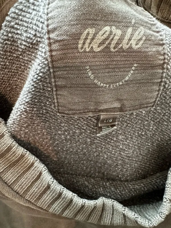 Aerie Crewneck Sweatshirt Olive Green Loungewear Oversized Relaxed Fit - Image 2