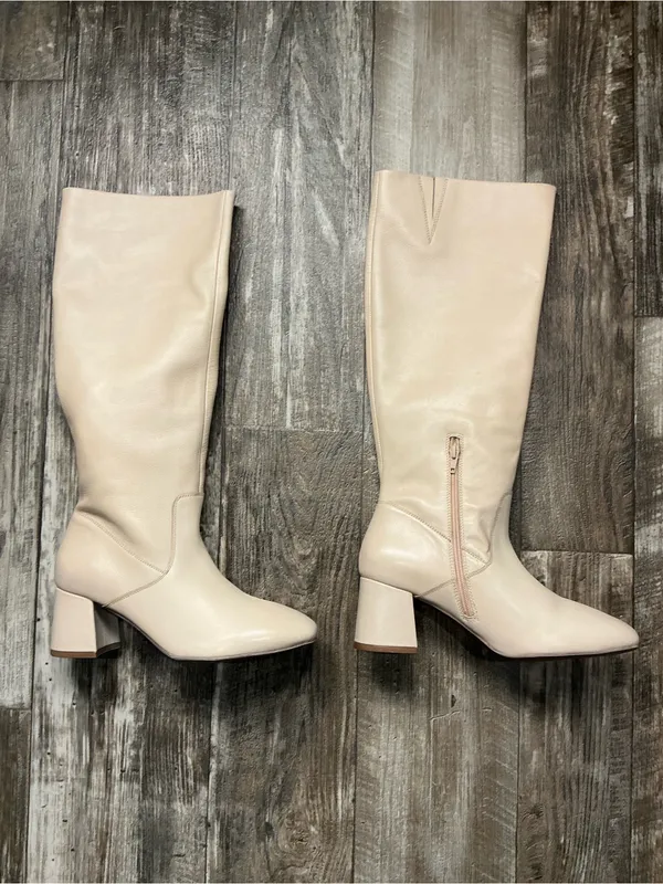 NWOB Seychelles Beige Knee High Block Heel Boots Size 10 - Image 13