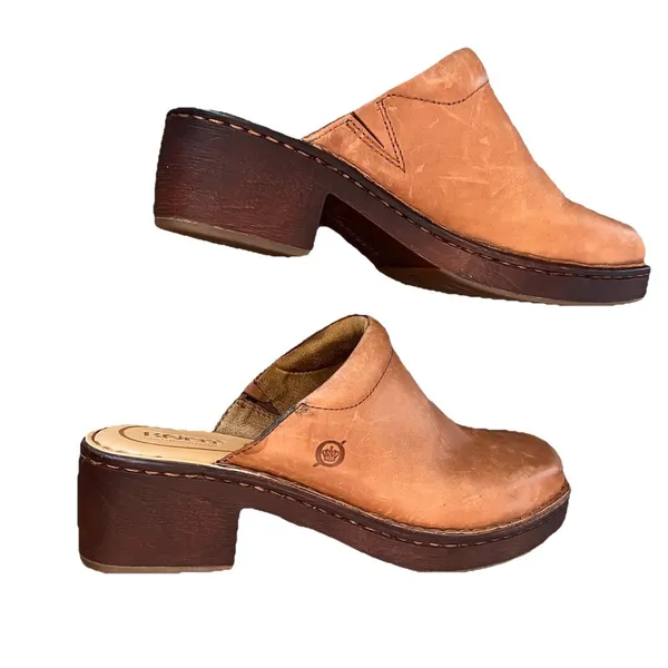 Born Women’s Mules‎ 6M Hilary Leather Comfort Brown - Image 4