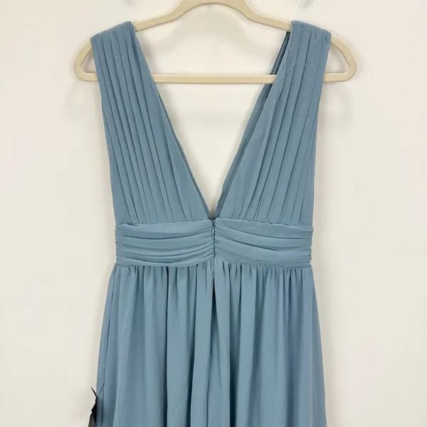 Lulus Heavenly Hues Light Blue Maxi Dress Chiffon Bridesmaid Formal Small NWT - Image 12