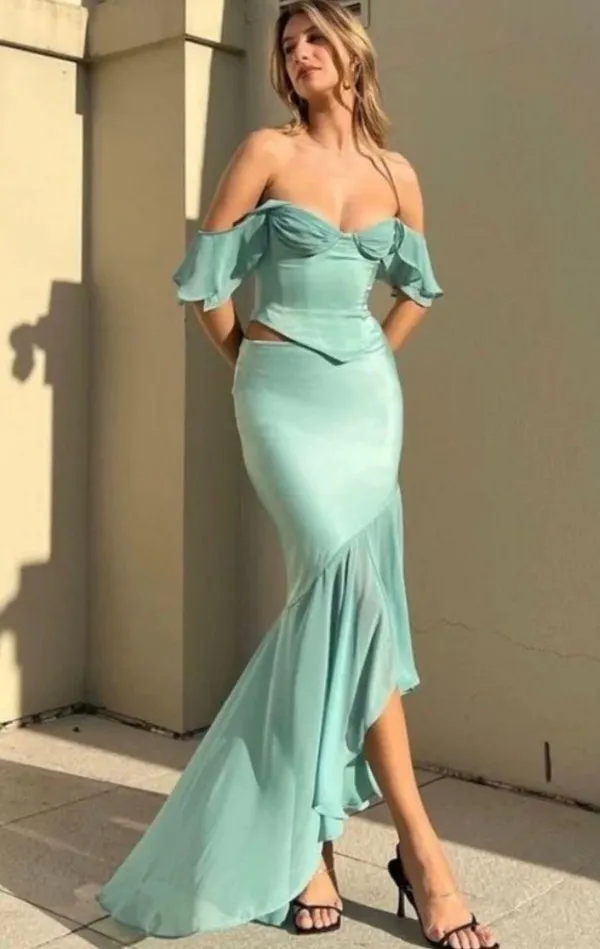 House Of CB 'Lila' Jade Ruffle Maxi Skirt - Image 2