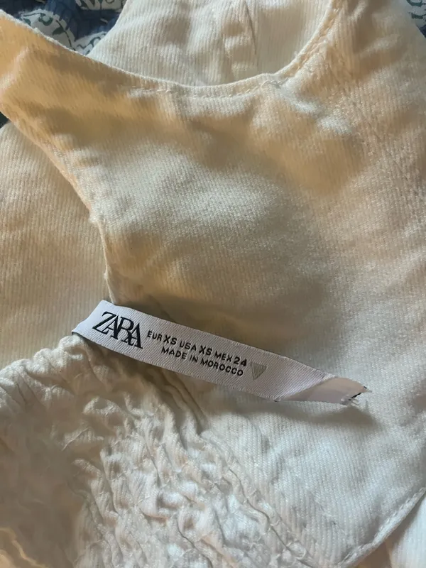 ZARA White Denim Cut-Out Dress - Image 3