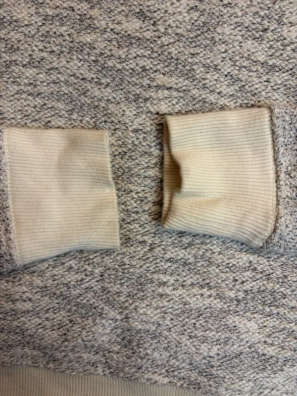 Aerie Gray Gold Crew Neck Pullover Sweater Cotton Blend Long Sleeve Top - Image 5