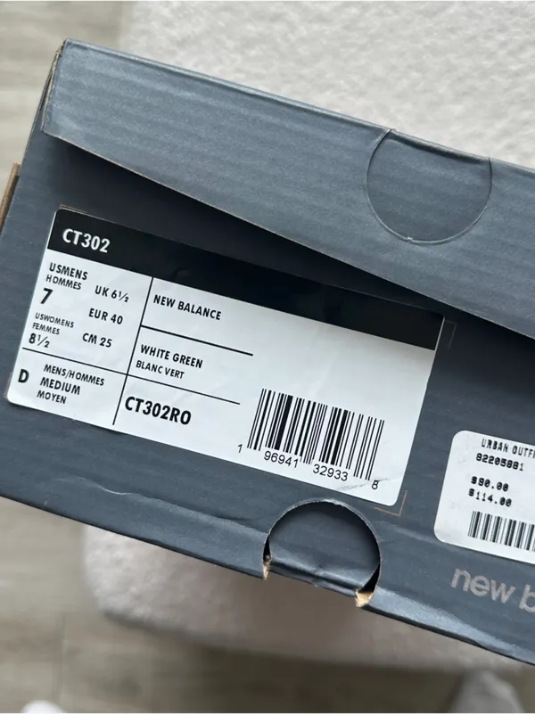 New Balance White & Sage Green Platform Sneakers - Image 3