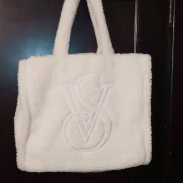 Victoria's Secret White Sherpa Tote Bag - Image 2