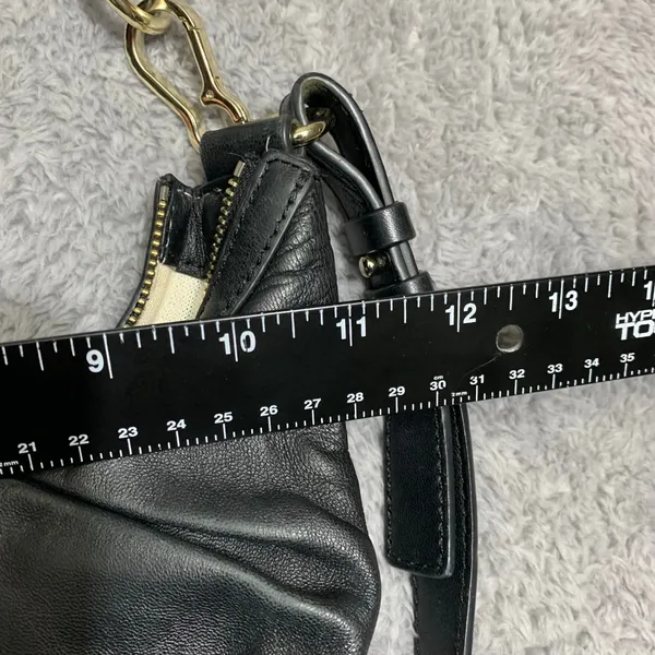 Vince‎ Camuto Crossbody Bag Womens Small Black Leather Pleated Crescent Hobo - Image 3