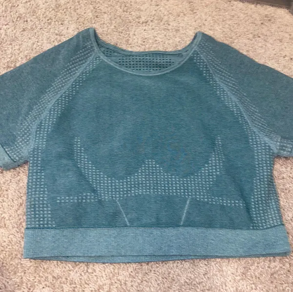 Cropped Workout Tee Blue Size M - Image 3