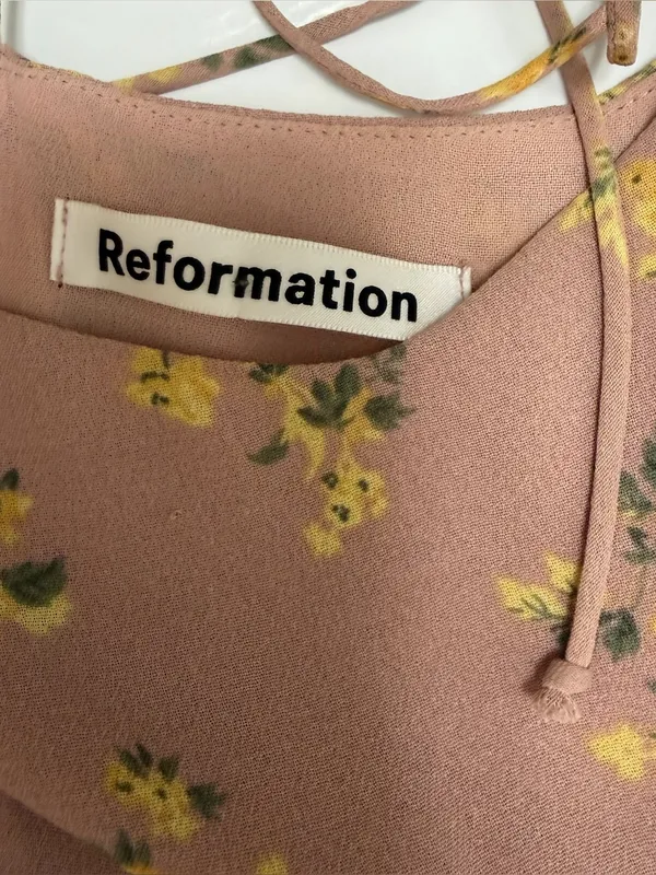 Reformation Emerson Maxi Dress Ruffle Hem in Frances Floral Blush Pink Size 4 - Image 10