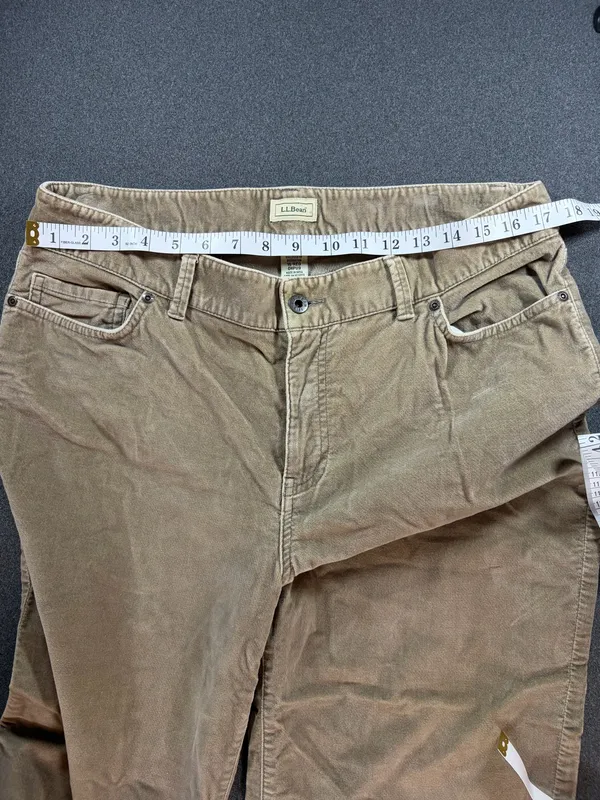 L.L. Bean Velour Pants Womens in Size 16 Light Brown Straight Leg Cabincore - Image 6