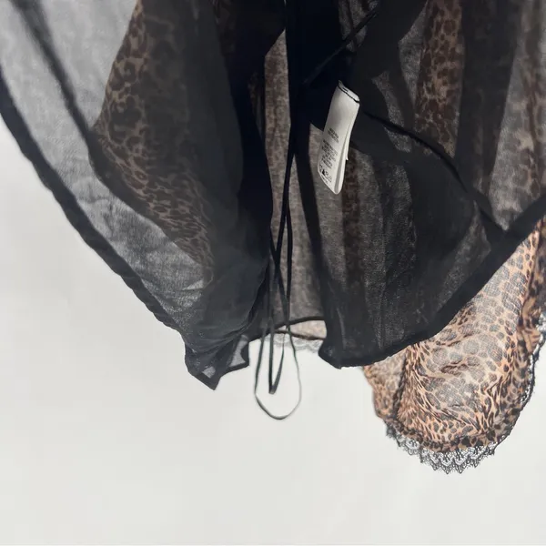 1. State Chiffon Leopard Animal Print Lace Cami Y2K‎ Mob Wife - Image 6