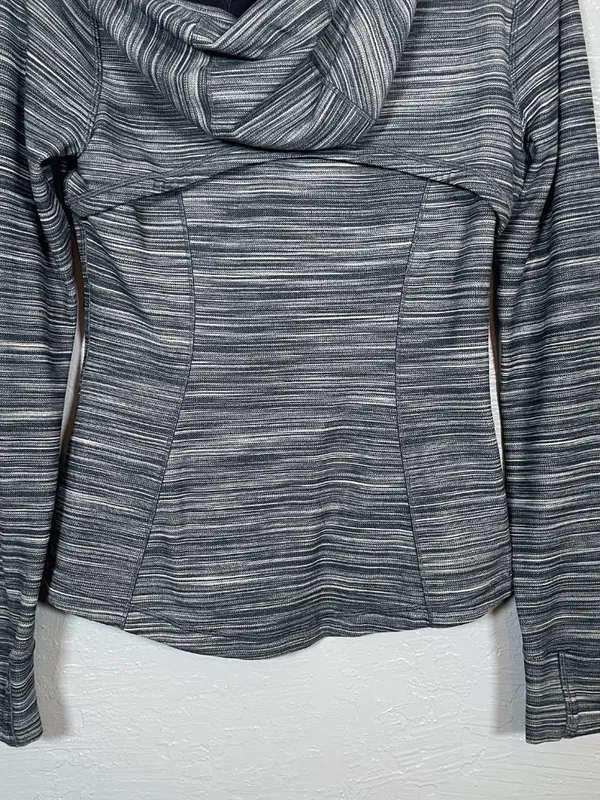Lululemon Women 8 Heathered Black White Hooded Define Jacket Athleisure - Image 6