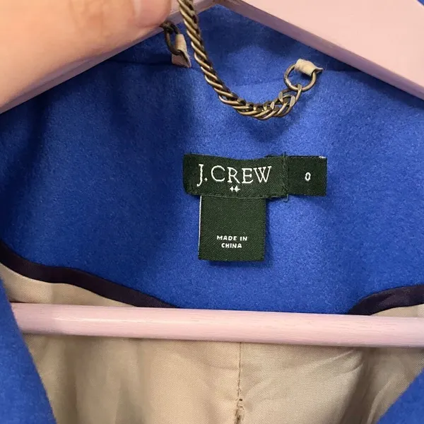 J. Crew Women’s Women's Wool Blend Royal Blue Coat Size 0 60s Mod Parisian Chic - Image 3