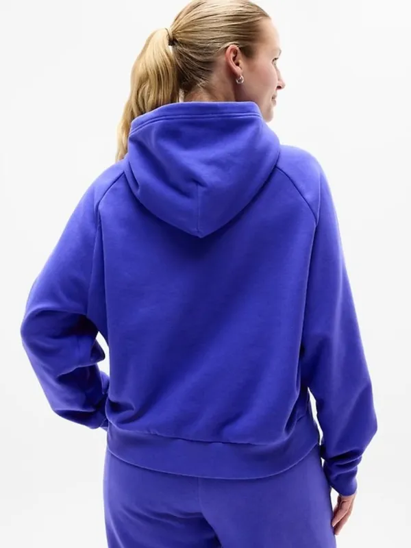 New Athleta L Easy Fleece 1/2 Zip Hoodie Borealis Purple Large Regular - Image 4