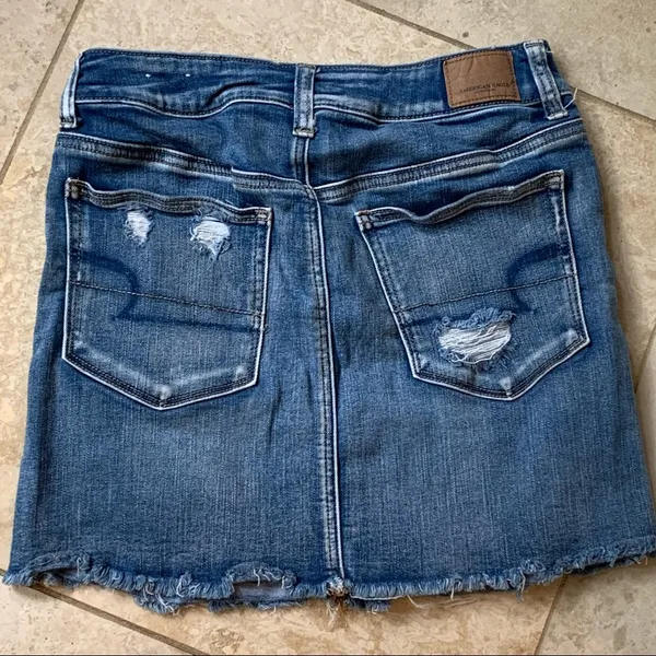American Eagle Distressed Stretch Denim Skirt 6 - Image 6