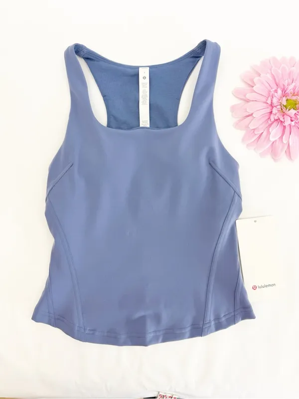 Lululemon InStill Tank Top Water Drop Blue Square Neck Athletic - Image 2