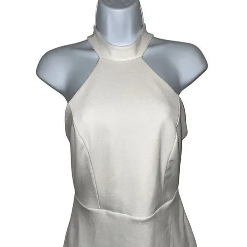 OLIA Gorgeous White High Neck Halter Open Back Mini‎ Dress EUC Size Small - Image 3